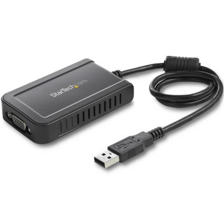 StarTech.com USB2VGAE3 Adaptador de Vídeo Externo USB a VGA - Tarjeta Gráfica Externa Cable - 1920x1200, 2.0, USB tipo A,