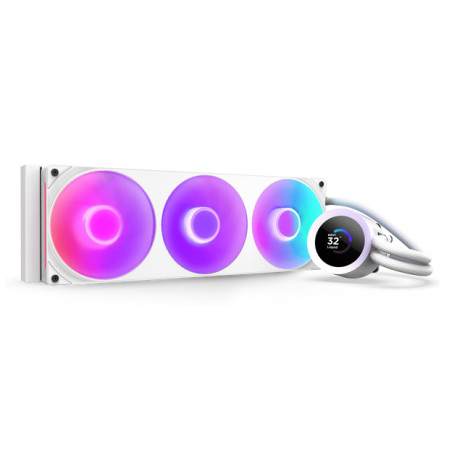 NZXT RL-KR360-W2 Kraken Plus 360 RGB, Sistema de refrigeración líquida todo en uno, 500 RPM, 2400 RPM, Blanco