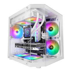 Mars Gaming MC3TLITEW MC-3TLITEW, Mini Tower, PC, Blanco, micro ATX, Mini-ITX, Juego, Multi