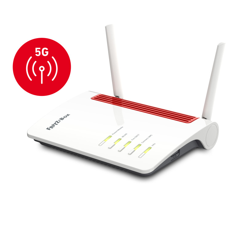 FRITZ! 20002914 Box 6850 5G, Wi-Fi 5 (802.11ac), Doble banda (2,4 GHz / 5 GHz), Ethernet, 3G, Negro, Rojo, Blanco, Router de