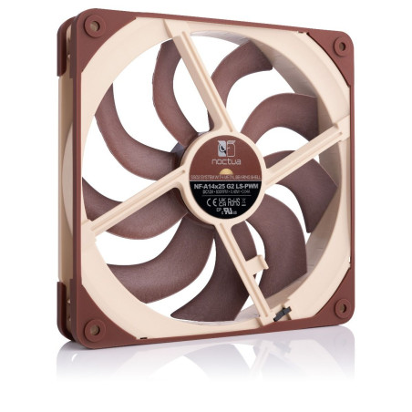 Noctua NF-A14X25 G2 LS-PWM NF-A14X25 G2 LS-PWM, Refrigerador de aire, 14 cm, 800 RPM, 81,6 m³/h, Beige, Marrón