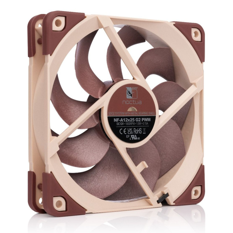 Noctua NF-A12X25 G2 PWM NF-A12x25 G2 PWM, Ventilador, 12 cm, 1800 RPM, 107,3 m³/h, Beige