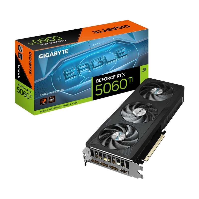 GIGABYTE GV-N506TEAGLEMAX OC-16GD GeForce RTX 5060 Ti EAGLE MAX OC 16G Tarjeta Gráfica - 16GB GDDR7, 128bit, PCI-E 5.0,