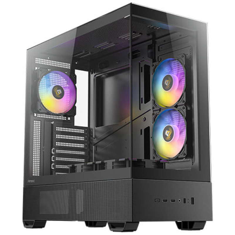 Antec 0-761345-10254-4 CX705 ARGB, Midi Tower, PC, Negro, ATX, micro ATX, ITX, Acero, Plástico, Vidrio templado, Multi