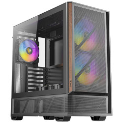 Antec 0-761345-10255-1 P30 ARGB, Midi Tower, PC, Negro, ATX, micro ATX, ITX, Acero, Plástico, Madera, Multi