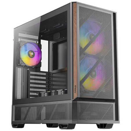 Antec 0-761345-10255-1 P30 ARGB, Midi Tower, PC, Negro, ATX, micro ATX, ITX, Acero, Plástico, Madera, Multi