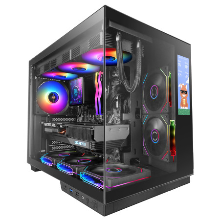 Mars Gaming MCMIRAGE MCMIRAGE, Midi Tower, PC, Negro, ATX, micro ATX, Mini-ITX, Vidrio templado, Juego