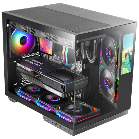 Mars Gaming MCMIRAGE MCMIRAGE, Midi Tower, PC, Negro, ATX, micro ATX, Mini-ITX, Vidrio templado, Juego