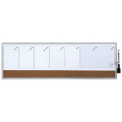 Rexel 1903780 Organizador semanal magn + tablero corcho 585x190mm, 585 x 190 mm, Marrón, Blanco, Imán, 347 g