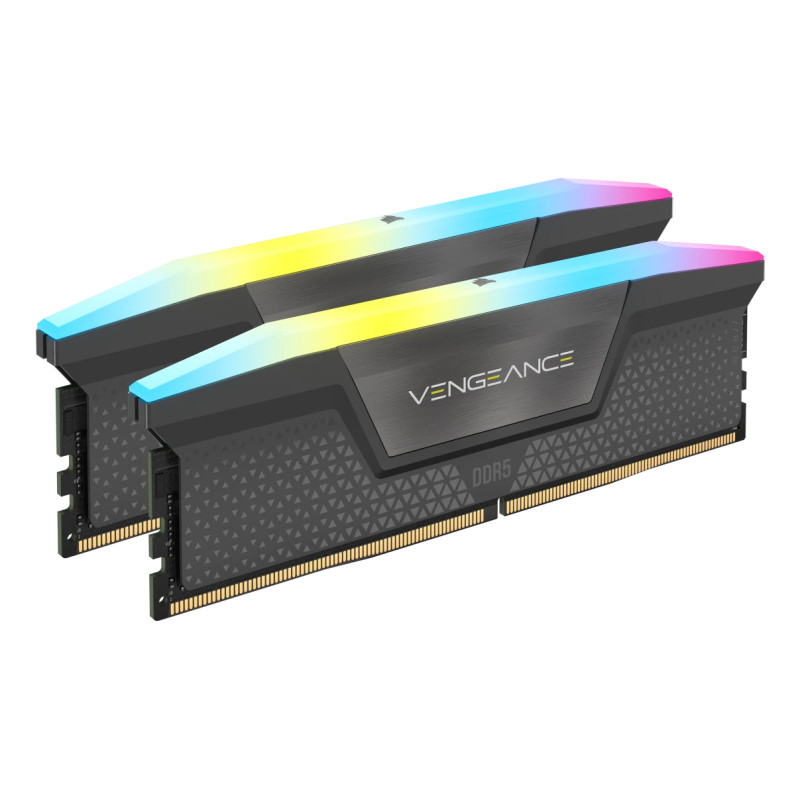 Corsair CMH32GX5M2B6000Z38 Vengeance RGB CMH32GX5M2B6000Z38, 32 GB, 2 x 16 GB, DDR5, 288-pin DIMM, Gris