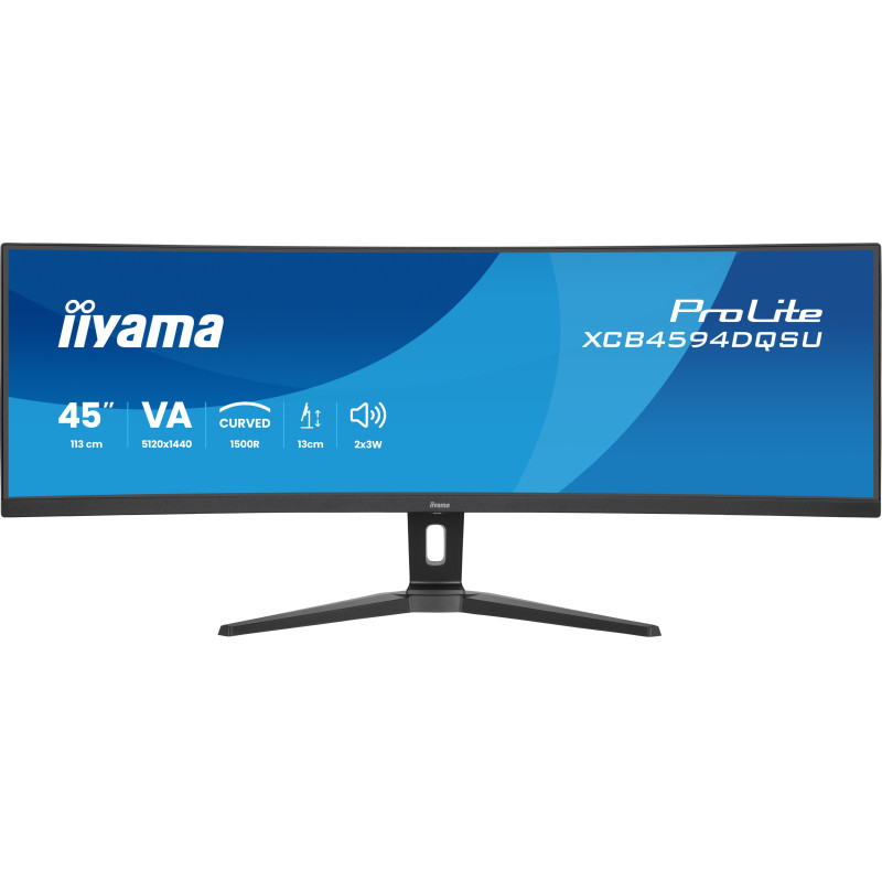 iiyama XCB4594DQSU-B1 ProLite XCB4594DQSU-B1, 113 cm (44.5"), 5120 x 1440 Pixeles, Dual QHD, LED, 2 ms, Negro