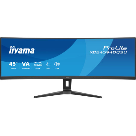 iiyama XCB4594DQSU-B1 ProLite XCB4594DQSU-B1, 113 cm (44.5"), 5120 x 1440 Pixeles, Dual QHD, LED, 2 ms, Negro