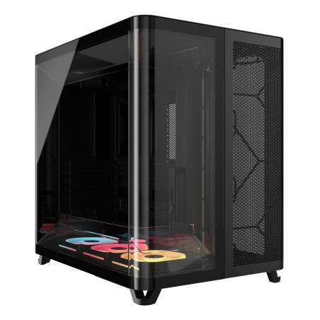 Corsair CC-9011320-WW AIR 5400 LX-R RGB iCUE LINK, Midi Tower, PC, Negro, ATX, EATX, micro ATX, Mini-ITX, Acero, Vidrio