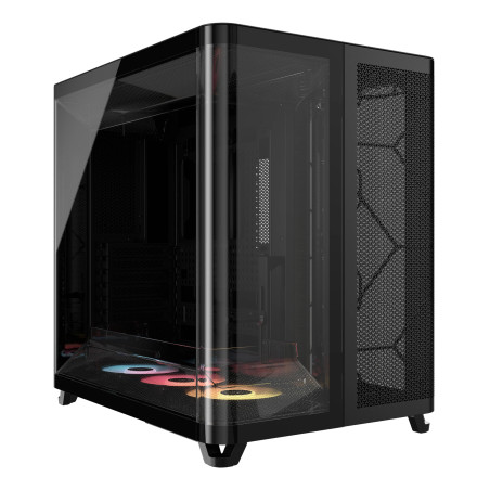 Corsair CC-9011318-WW AIR 5400 RS-R ARGB, Midi Tower, PC, Negro, ATX, EATX, micro ATX, Mini-ITX, Acero, Vidrio templado, Juego
