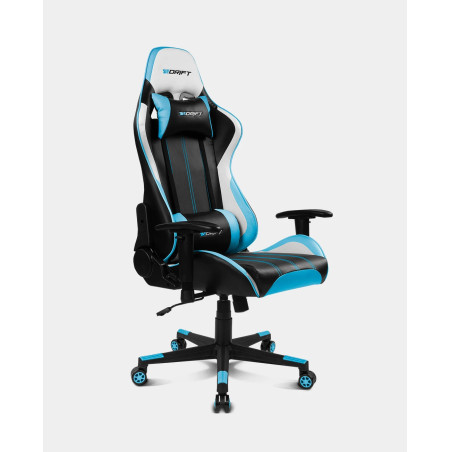 DRIFT DR175BLUE DR175, Silla para videojuegos universal, 150 kg, Asiento acolchado, Respaldo acolchado, Negro / Azul, Nylon