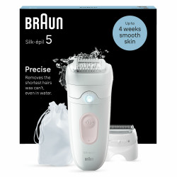 Braun BRASE5030 Silk-épil 5 5-030, Rosa, Blanco, 28 pinzas, MicroGrip, 0,5 mm, Batería, Batería integrada 2
