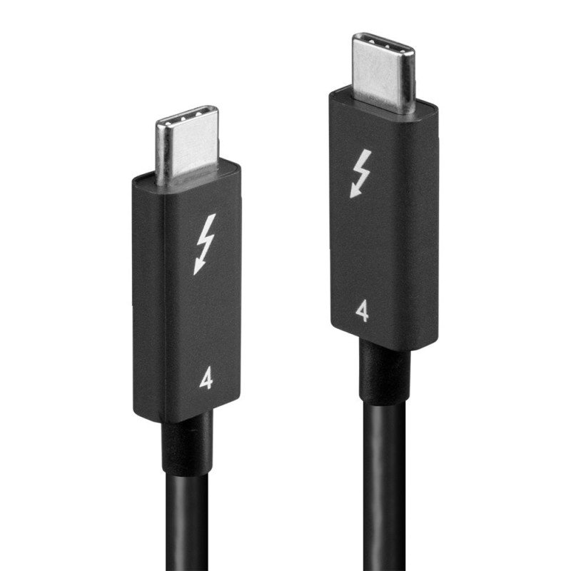 Lindy 31121 31121, Masculino, Masculino, 2 m, 40 Gbit/s, Negro, Níquel
