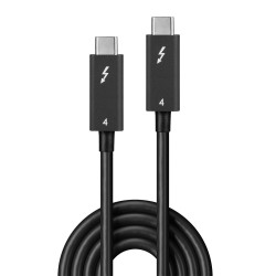 Lindy 31121 31121, Masculino, Masculino, 2 m, 40 Gbit/s, Negro, Níquel 2