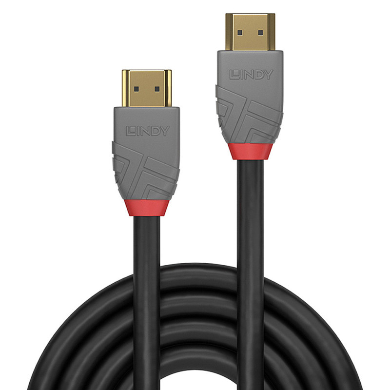 Lindy 36966 36966, 7,5 m, HDMI tipo A (Estándar), HDMI tipo A (Estándar), 3D, 10,2 Gbit/s, Negro, Gris