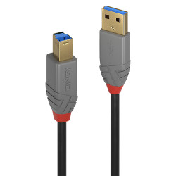 Lindy 36744 36744, 5 m, USB A, USB B, USB 3.2 Gen 1 (3.1 Gen 1), 5 Gbit/s, Negro