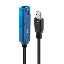 Lindy 43229 43229, 15 m, USB A, USB A, USB 3.2 Gen 1 (3.1 Gen 1), 5 Gbit/s, Negro