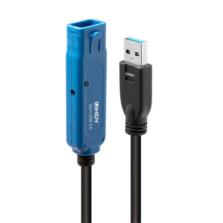 Lindy 43229 43229, 15 m, USB A, USB A, USB 3.2 Gen 1 (3.1 Gen 1), 5 Gbit/s, Negro