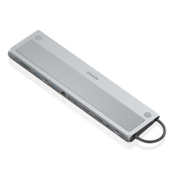 AISENS ASUC-12P020-GR USB-C Dock 12 en 1, USB-C a 2xHDMI, 1xDisplayPort, 1xRJ45, 3xUSB-A, 1xUSB-C, 1xUSB-C PD, 1xSD, 1xMicro