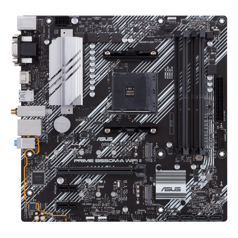ASUS 90MB19X0-M0EAY0 PRIME B550M-A WIFI II, AMD, Zócalo AM4, AMD Ryzen 3000 Series, AMD Ryzen 5000 Series, Zócalo AM4,