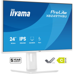 iiyama XB2497HSU-W1 ProLite XB2497HSU-W1, 60,5 cm (23.8"), 1920 x 1080 Pixeles, Full HD, LED, 4 ms, Blanco