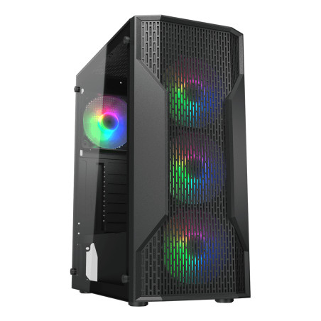 COUGAR 382BD20.0001 MX110 RGB, Midi Tower, PC, Negro, ATX, micro ATX, Mini-ITX, Metal, Vidrio templado, Juego