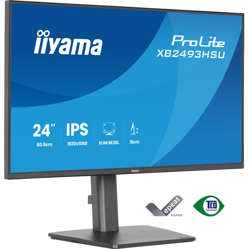 iiyama XB2493HSU-B1 ProLite XB2493HSU-B1, 60,5 cm (23.8"), 1920 x 1080 Pixeles, Full HD, LED, 1 ms, Negro