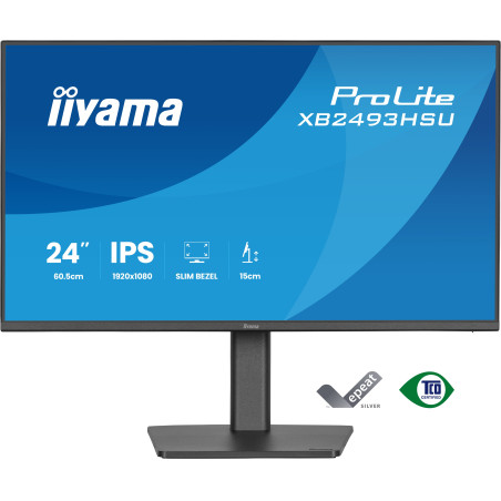 iiyama XB2493HSU-B1 ProLite XB2493HSU-B1, 60,5 cm (23.8"), 1920 x 1080 Pixeles, Full HD, LED, 1 ms, Negro