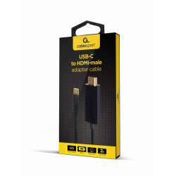 Gembird A-CM-HDMIM-02 A-CM-HDMIM-02, 2 m, USB Tipo C, HDMI, Macho, Macho, Derecho