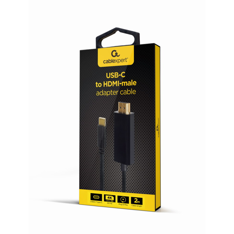 Gembird A-CM-HDMIM-02 A-CM-HDMIM-02, 2 m, USB Tipo C, HDMI, Macho, Macho, Derecho