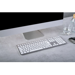 CHERRY JK-9110DE-1 KW 9100 SLIM FOR MAC, Inalámbrico y alámbrico, USB + Bluetooth, QWERTZ, Plata 2
