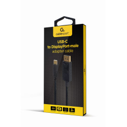 Gembird A-CM-DPM-01 A-CM-DPM-01, 2 m, USB Tipo C, DisplayPort, Macho, Macho, Derecho