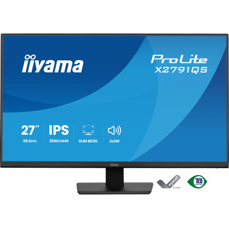 iiyama X2791QS-B1 ProLite X2791QS-B1, 68,6 cm (27"), 2560 x 1440 Pixeles, Quad HD, LED, Negro