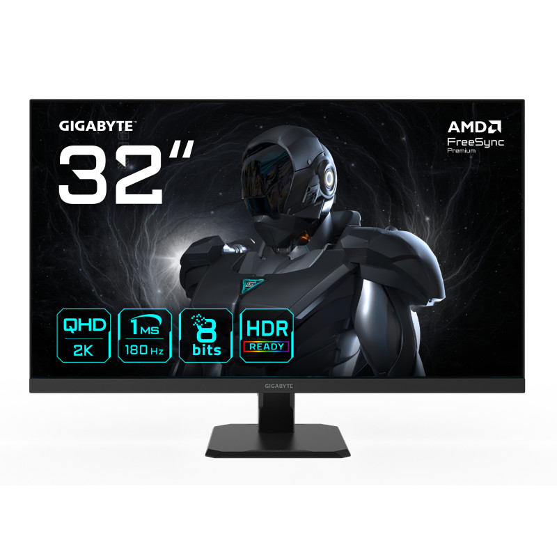 GIGABYTE GS32QA EU GS32QA Monitor Gaming 32” QHD - 2560 x 1440, 180Hz, 1ms, 300 cd/m², FreeSync Premium, HDR Ready, HDMI