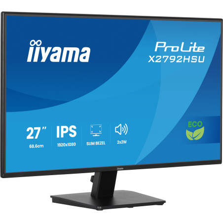 iiyama X2792HSU-B1 ProLite X2792HSU-B1, 68,6 cm (27"), 1920 x 1080 Pixeles, Full HD, LED, 3 ms, Negro