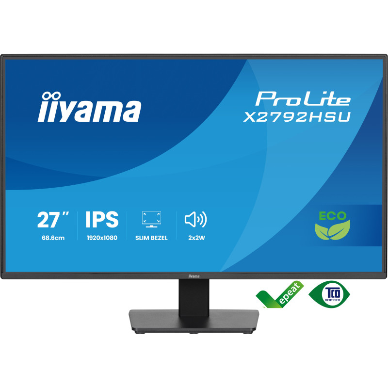 iiyama X2792HSU-B1 ProLite X2792HSU-B1, 68,6 cm (27"), 1920 x 1080 Pixeles, Full HD, LED, 3 ms, Negro