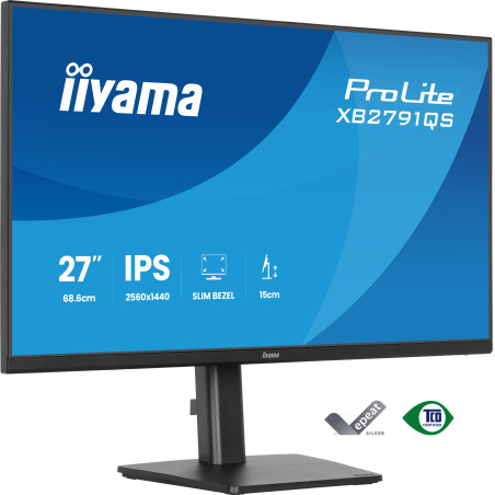 iiyama XB2791QS-B1 ProLite XB2791QS-B1, 68,6 cm (27"), 2560 x 1440 Pixeles, Quad HD, LED, Negro