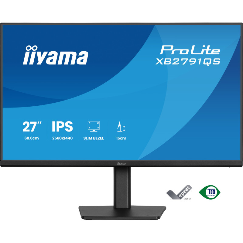 iiyama XB2791QS-B1 ProLite XB2791QS-B1, 68,6 cm (27"), 2560 x 1440 Pixeles, Quad HD, LED, Negro