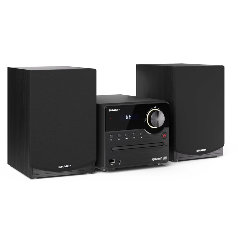 Sharp XL-B512(BK) XL-B512(BK), Microcadena de música para uso doméstico, Negro, 1 discos, Frente, 45 W, Conector tipo banana