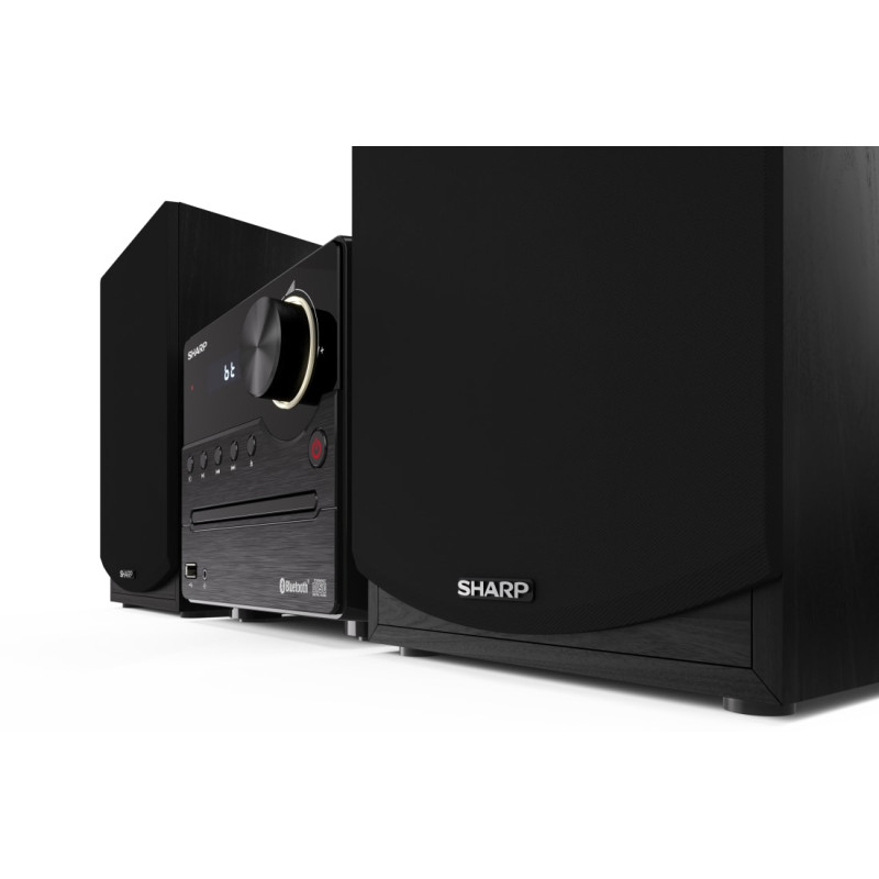 Sharp XL-B512(BK) XL-B512(BK), Microcadena de música para uso doméstico, Negro, 1 discos, Frente, 45 W, Conector tipo banana