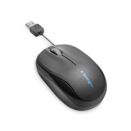 Kensington K72339EU Ratón retráctil para portátiles Pro Fit, Óptico, Negro