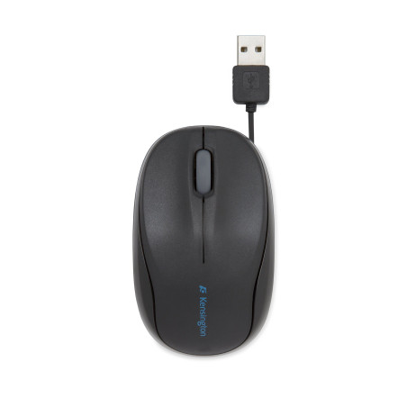 Kensington K72339EU Ratón retráctil para portátiles Pro Fit, Óptico, Negro