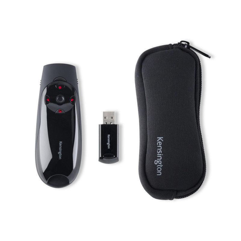 Kensington K72425EU Presentador Expert Control del cursor inalámbrico con láser rojo, Negro