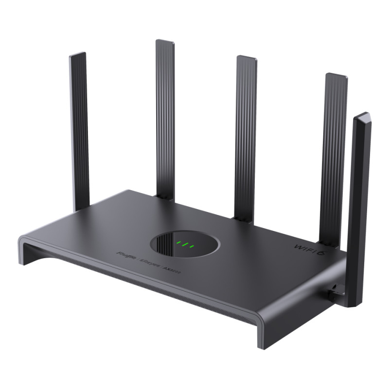 Ruijie Networks RG-EW3000GX PRO RG-EW3000GX PRO, Wi-Fi 6 (802.11ax), Doble banda (2,4 GHz / 5 GHz), Ethernet, Negro, Router de