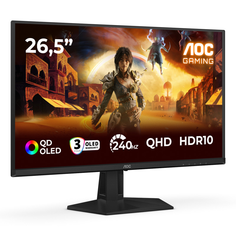 AOC Q27G41ZDF G4 Q27G41ZDF, 67,3 cm (26.5"), 2560 x 1440 Pixeles, Quad HD, QD-OLED, 0,03 ms, Negro, Rojo