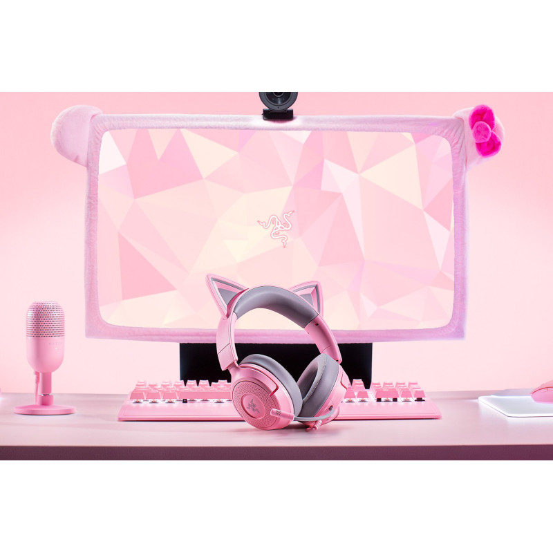 Razer RZ04-05350100-R3M1 Kraken Kitty V3 X, Alámbrico, 20 - 28000 Hz, Juego, 270 g, Auriculares, Rosa